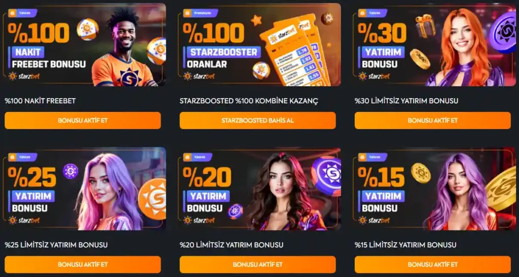 Starzbet Bonusları Listesi
