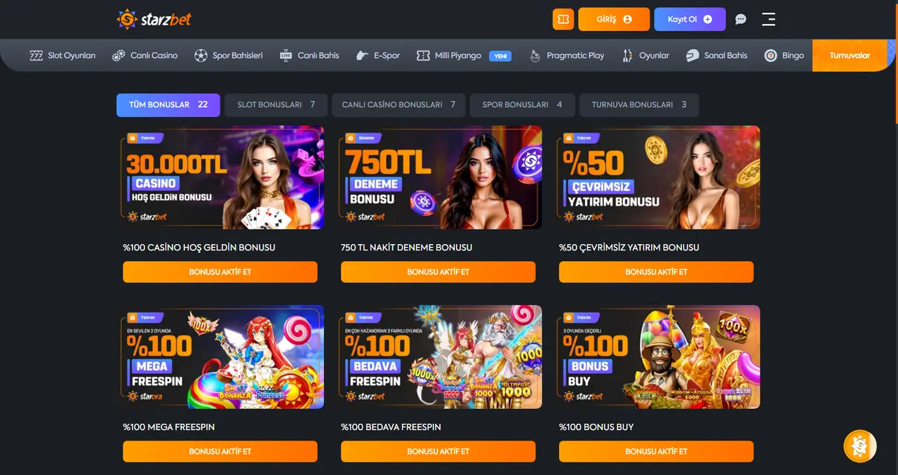 Starzbet Bonusları İle Kazancınızı Katlayın!